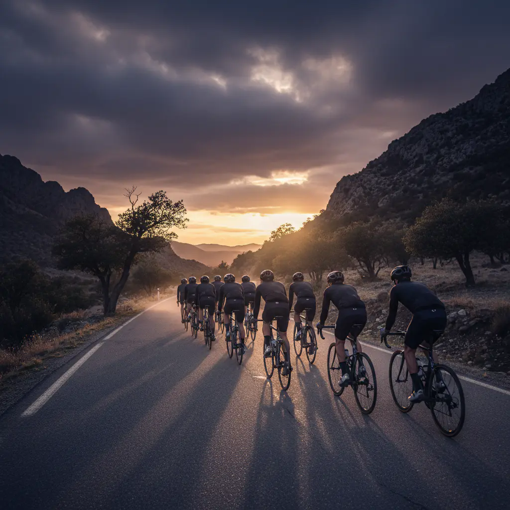 Team riding together