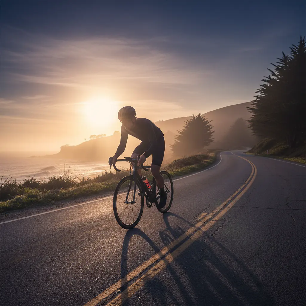 Cyclist on a morning ride